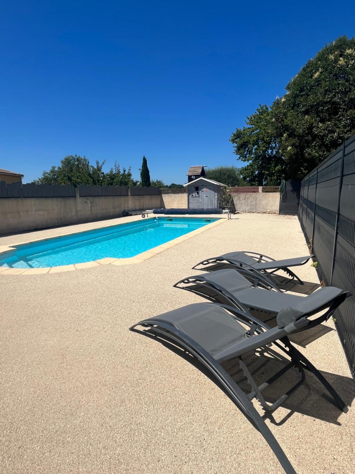 Studio Menthe-Clim-Terrain De Petanque-Piscine Collective Saint-Paul-Trois-Chateaux Luaran gambar